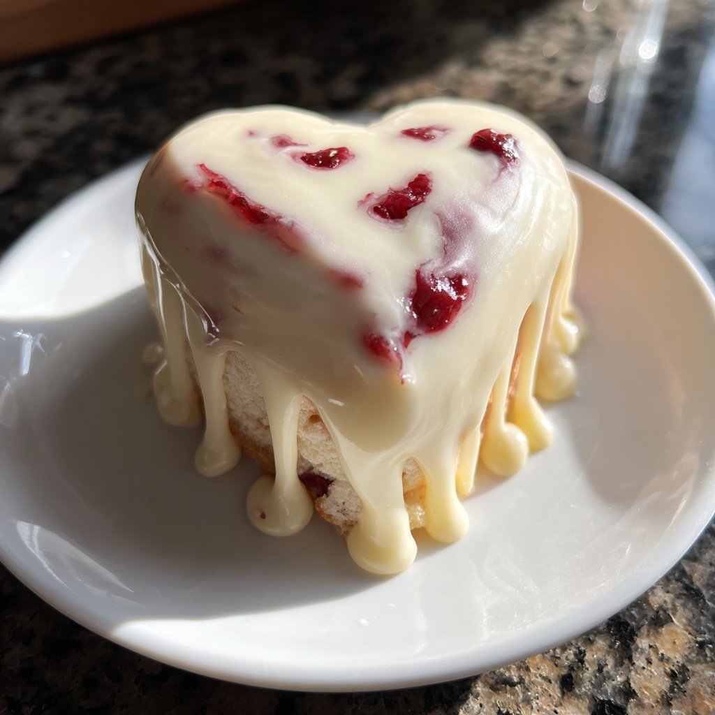 Mini Heart Cake with White Chocolate