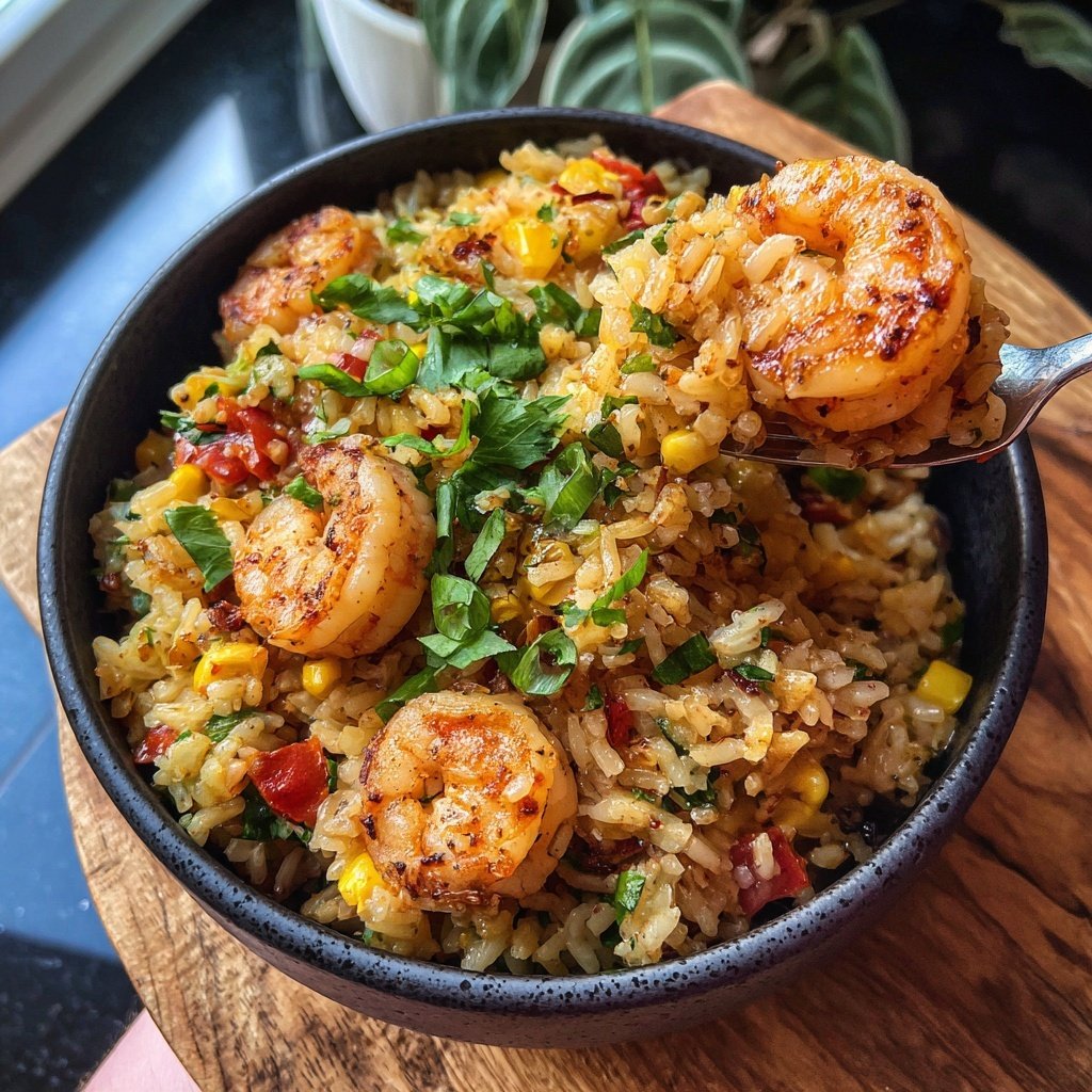 High Protein Shrimp Rice Bowl