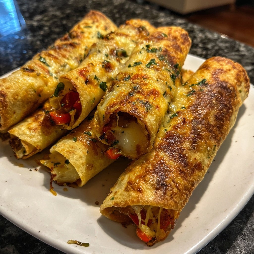 Super Bowl Food Cheesy Vegetable Taquitos