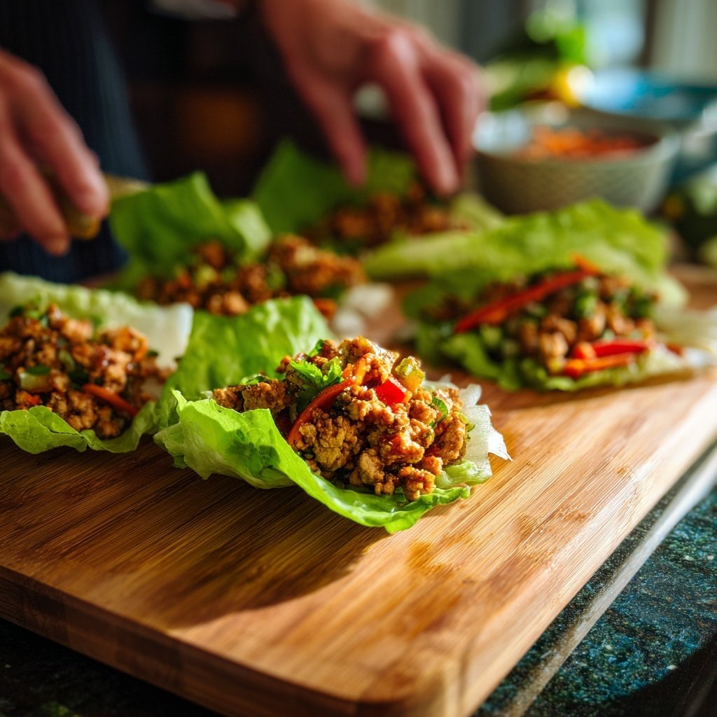 Ground Chicken Lettuce Wraps
