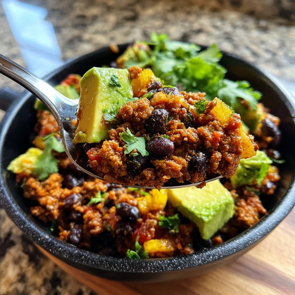High Protein Beef Burrito Bowl