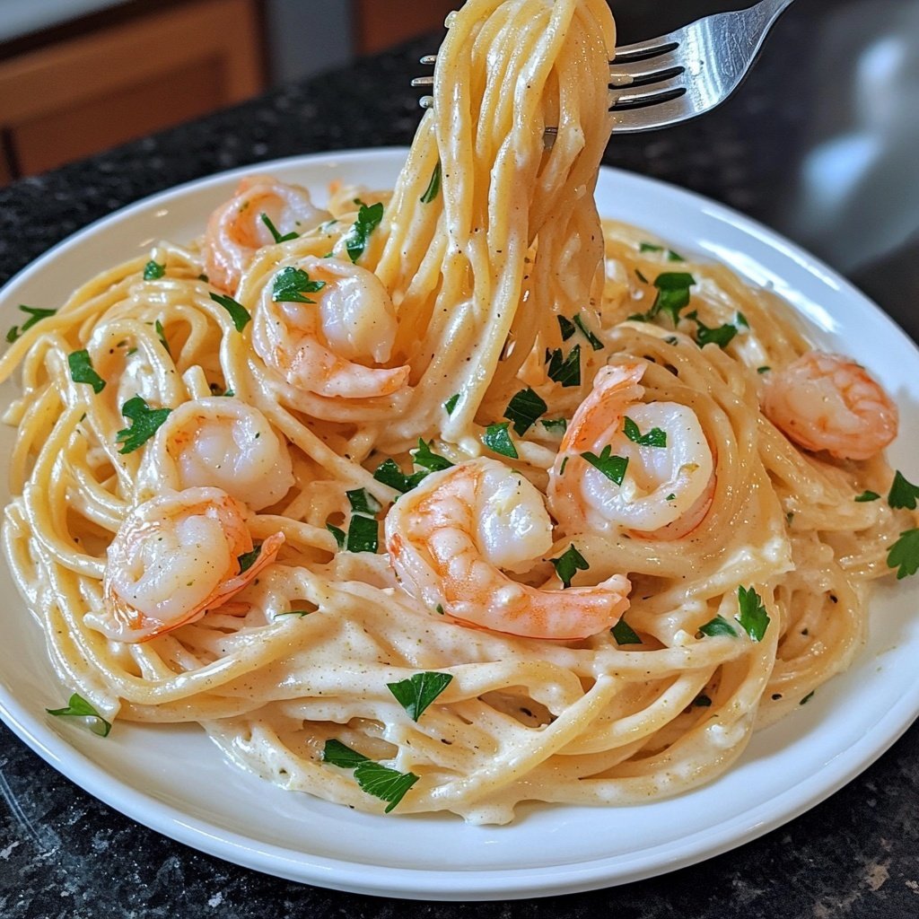 15-Minute Garlic Shrimp Pasta