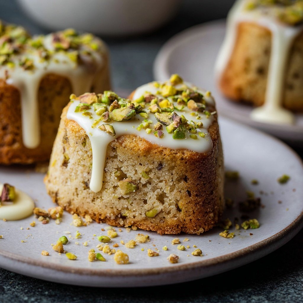 Mini Heart Cake with Pistachio