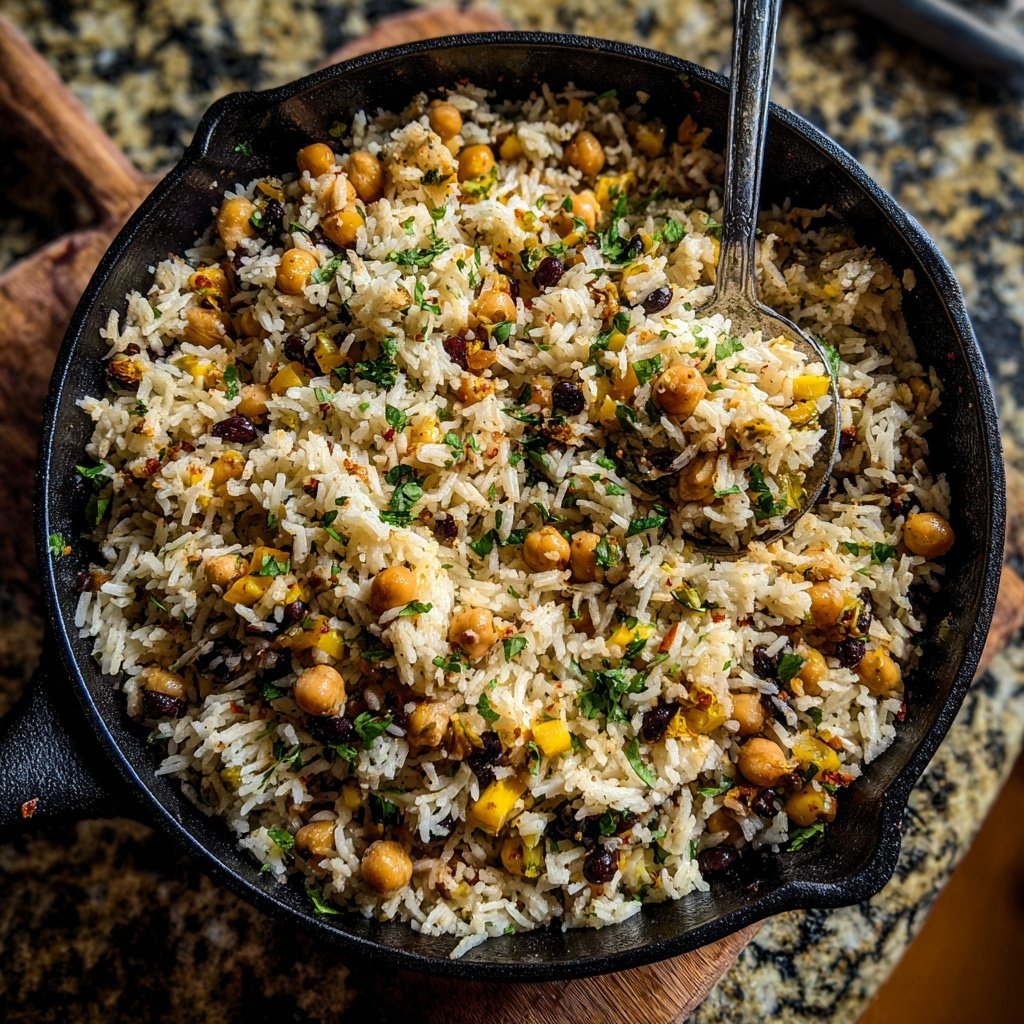 Jamaican Coconut Chickpea Rice Skillet