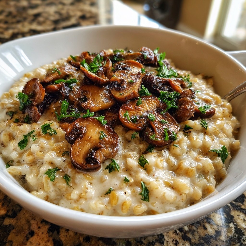 Creamy Mushroom Barley Bowl