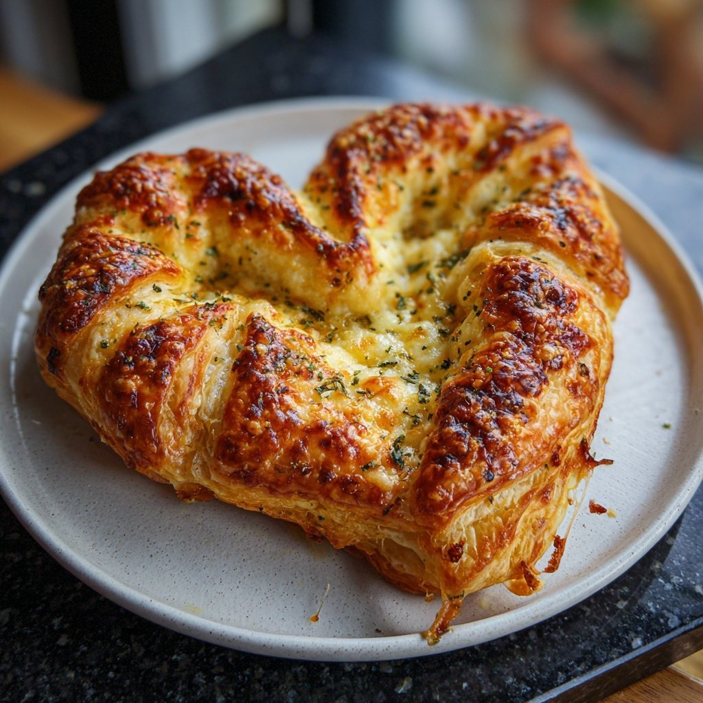 Heart-Shaped Puff Pastry with Cheese