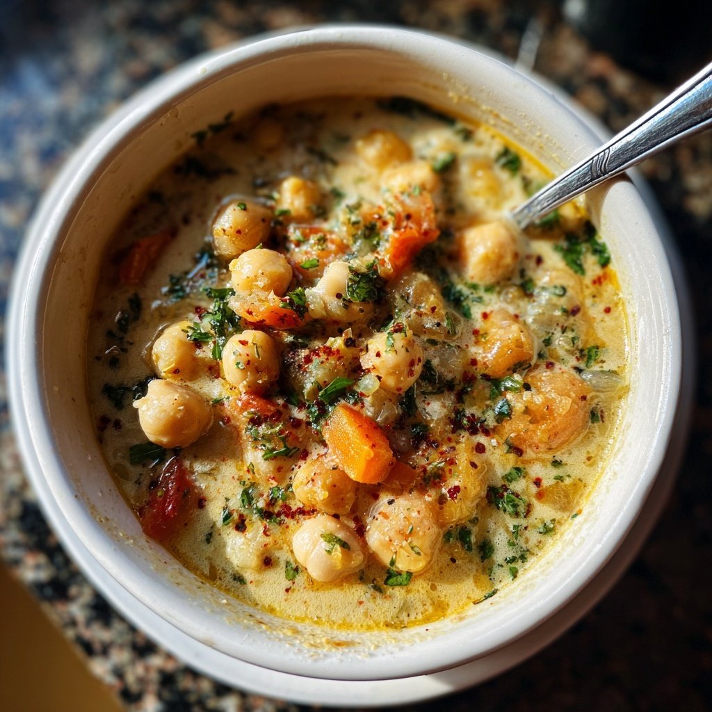 Healthy Crockpot Lemon Chickpea Stew