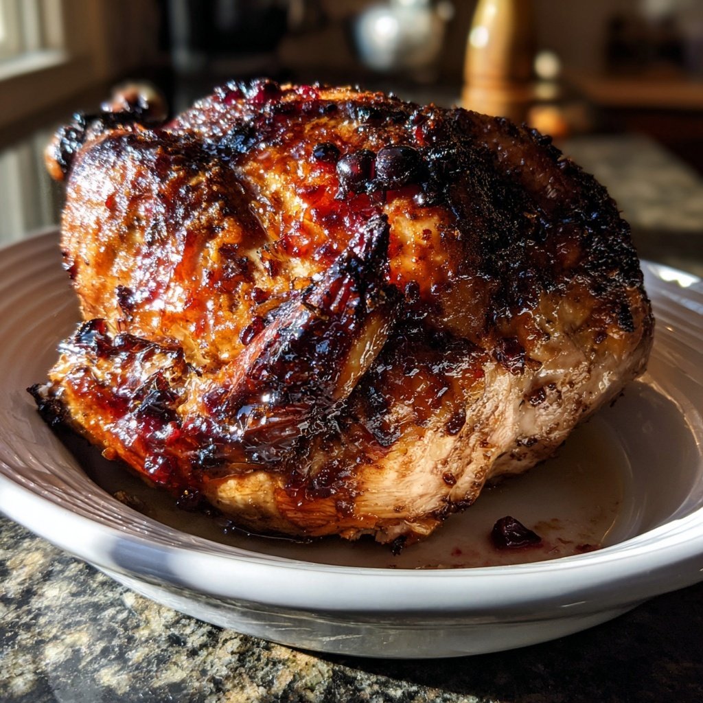 Roasted Turkey with Cranberry Glaze